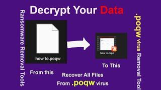 How to remove .poqw virus and recover files  POQW Files Recovery with Stop Djvu Decryptor