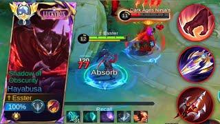 PERFECT SHADOW, HAYABUSA FAST HAND COMBO SKILL |TOP GLOBAL HAYABUSA -Mobile Legends