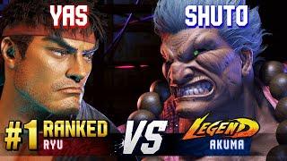 SF6 ▰ YAS (#1 Ranked Ryu) vs SHUTO (Akuma) ▰ High Level Gameplay