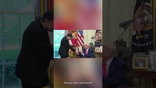 President Trump gifts Elon Musk a key and thanking him for his DOGE work