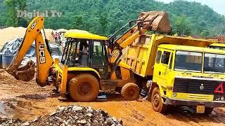 जे सी बी 3DX ने गिट्टी लोडिंग किया//JCB 3DX ECC ECELLENCE//JCB Gitti loding I Unloding Kiya