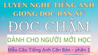 Nghe Giọng Bản Xứ Đọc Chậm | Tiếng Anh Cho Người Mới Học | Tiếng Anh Giao Tiếp Cơ Bản |  Video 1