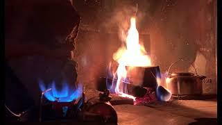 Relaxing Cozy Fireplace With Vintage Kerosene Stove Sound | Winter Ambience