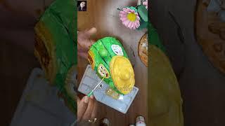 How to make fairy house lamp with plastic bottle | Fairy house with clay #shorts #diy #craft #hacks