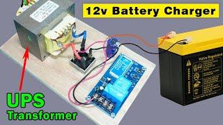 Make a 12v Battery charger with auto cut off, using UPS Transformer