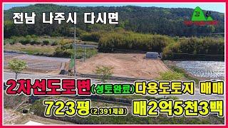 2차선도로변 창고,주택,상가 가능한 다용도토지 매매 / 전남 나주시 다시면 / 723평(2,391제곱) / 나주토지 / 나주부동산 / 나주공인중개사 / 강산부동산