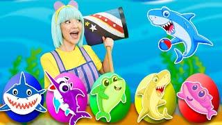 Surprise Eggs - Baby Shark Song | TigiBoo