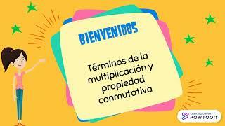 Términos y propiedad conmutativa de la multiplicación para niños