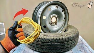 Tire fitting is now useless! Just 1 rope  Change your wheel in a minute!