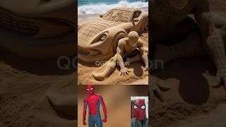 superheroes Car but sand statue  Marvel & DC-All Characters #marvel #avengers#shorts#robot