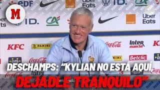 Deschamps, seco con la prensa: "Kylian no está aquí, dejadle tranquilo"