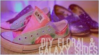 DIY galaxy and floral print shoes