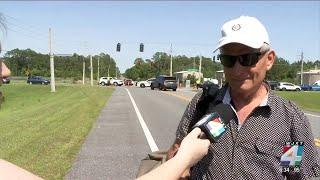 One man walked a little over a mile to make his Friday evening flight after fire caused delays