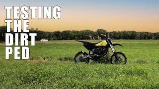 Working on the dirt track and testing the Derbi Dirt Ped