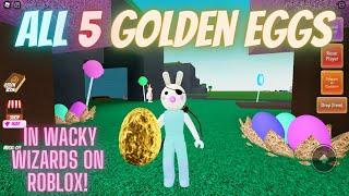 All 5 GOLDEN EGG locations in Wacky Wizards on Roblox! 