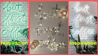 GLAM DIY "BUT FIRST COFFEE" LIGHTED X-LARGE WALL DECOR QUOTE | COFFEE LOVERS DIY & GIFT IDEAS