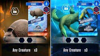 REWARD UNLOCKED GLYPTODON VS HAUFFIOSAURUS | JURASSIC WORLD THE GAME