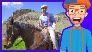 A Day On The Ranch for Kids | Blippi Axe Family | Videos for Children