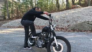 XS650 Chopper Bobber - basement built chopper - Jockey shift test drive