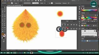 Illustrator funny hairy cartoon design in Adobe illustrator CC 2018 | V Motion Tech