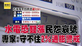 「水電雙漲」守不住2％通膨警戒？！ 每度電價「衝破4元」台水也鬆口：價格要檢討@57ETFN