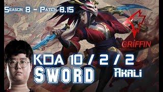 GRF Sword AKALI vs YASUO Mid - Patch 8.15 KR Ranked