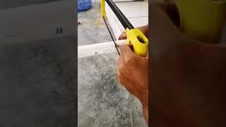 Cutting pvc pipe with hacksaw