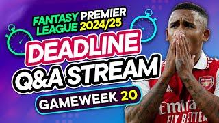 FPL GW20 LIVE DEADLINE STREAM  Final GW20 Team Selection!  | Fantasy Premier League 2024/25