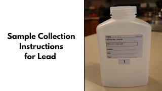 Water Collection Method for Lead Testing