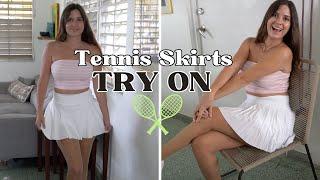 White Tennis Skirts Try On