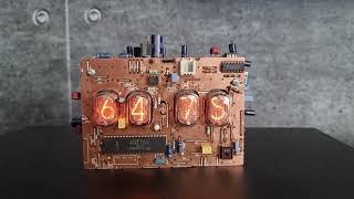 Copper PCB Nixie clock IN12 - hand made - slot machine effect