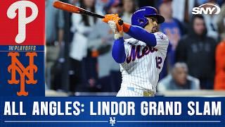 Every angle of Francisco Lindor's NLDS grand slam during Mets-Phillies Game 4 | SNY