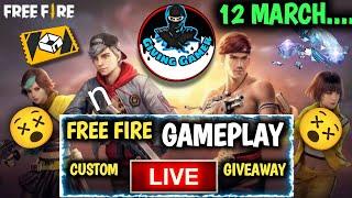 12 March Live Giveaway Custom Gameplay Free Fire Max| Redeem Code Giveaway Free Fire Live & Gameplay