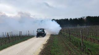 Frost protection demonstration at a vineyard