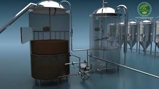 brewery equipment brewing beer whole process 3D