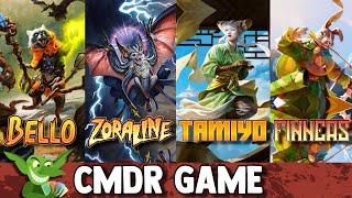 Bello vs Zoraline vs Tamiyo vs Finneas EDH / CMDR game play