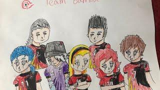 Ggo football speed drawing team barefoot players