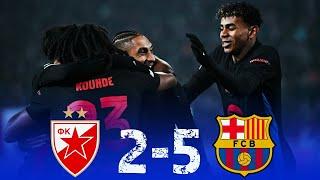 Red Star Belgrade 2-5 FC Barcelona: Kounde’s 3 Assist, Lewandowski Brace & Raphinha’s Goal