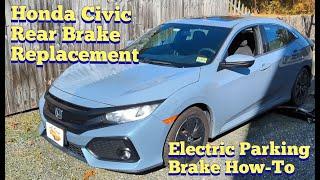 Honda Civic rear brake pad and rotor replacement with electric parking brake