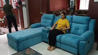 Best Manual L Shape Recliner in India/ Lounger Recliner/ Demo by one of our Primium Customer.