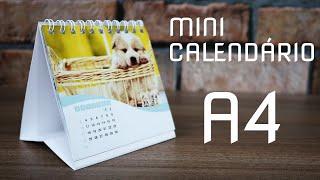 CALENDÁRIO DE MESA MINI - Impressão em uma folha A4 frente e verso