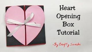 Heart Box card Tutorial || Heart Opening Box Tutorial || By Crafty Sakshi