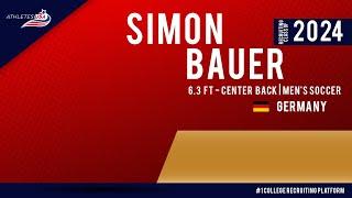 Men's Soccer | Center Back | Simon Bauer, Germany | Highlights | Recruit 2024