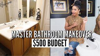 DIY SMALL BATHROOM MAKEOVER ON A BUDGET | MASTER BATHROOM MAKEOVER ON A BUDGET | DIY LUXURY BATHROOM