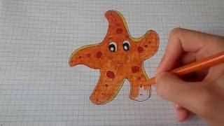 Как нарисовать  Морскую звезду /4/ sea star