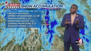 Accumulating snow down to the valley floors Saturday