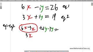 Simultaneous Equations Elimination eg4