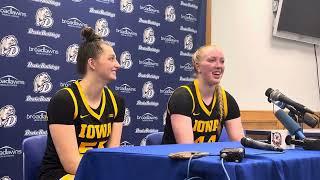 Hear from Teagan Mallegni and Addi O’ Grady after Iowa women’s basketball beats Drake