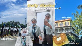 Daily diaries️ྀི݁⋆°.⋆| Industrial visit, late birthday celebration,going home˚୨୧⋆.˚