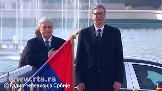 Kazakhstan and Serbia National Anthem | Tokayevs' Welcoming Ceremony